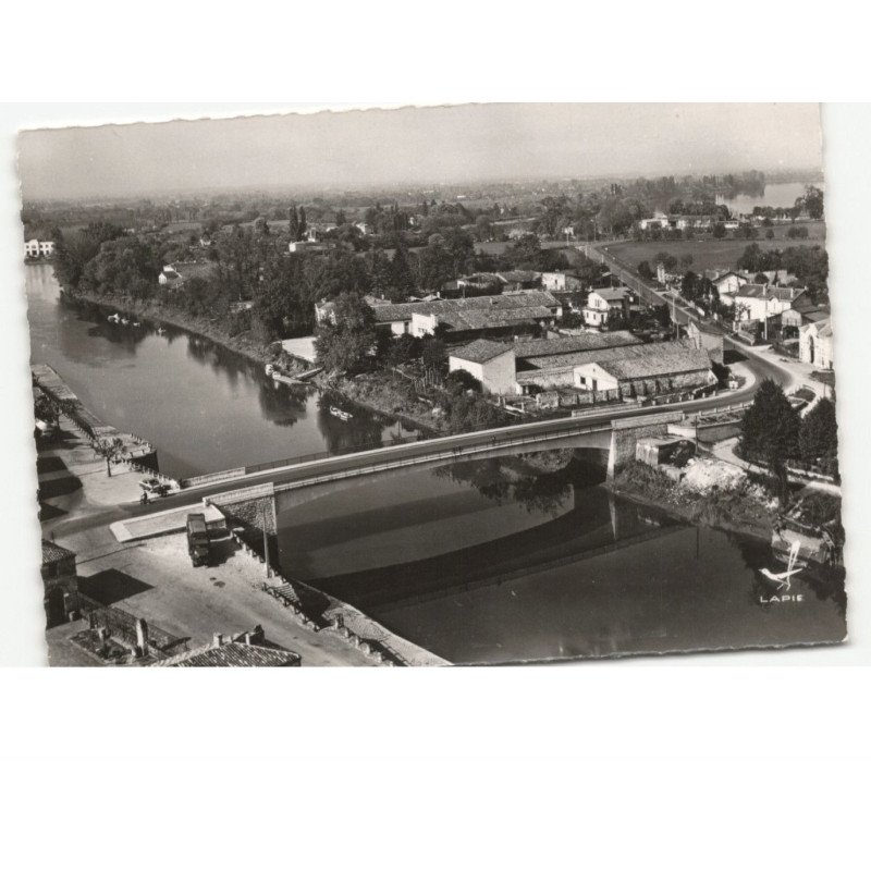 LIBOURNE: pont de l'isle vue aérienne 10x15 - très bon état