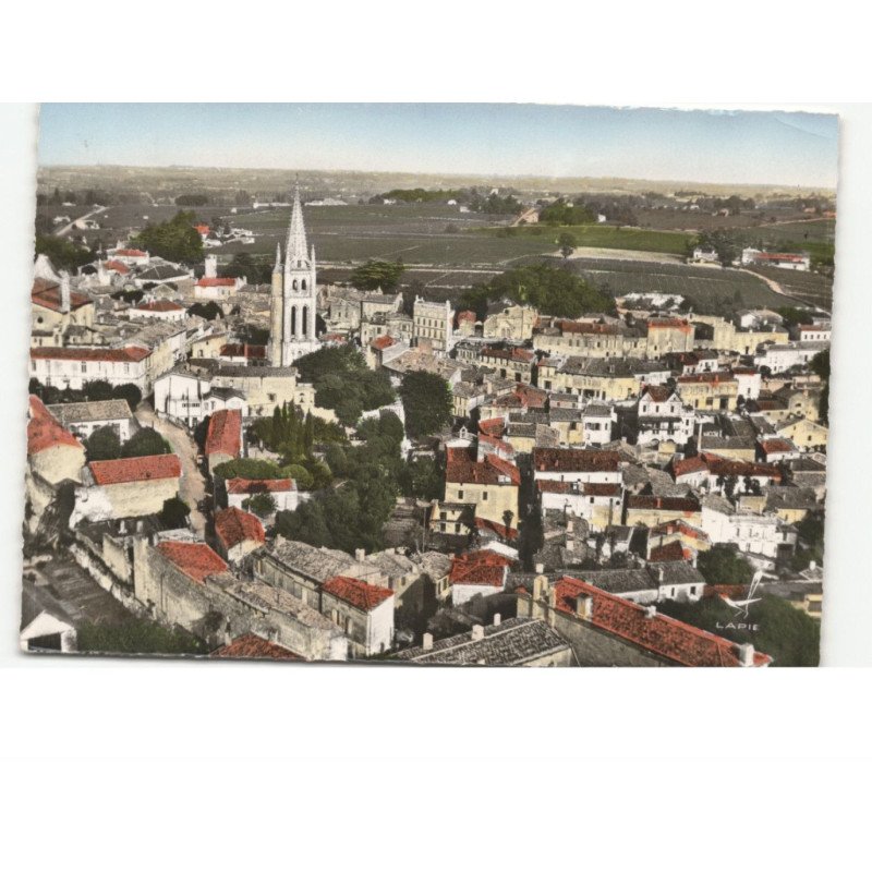 SAINT-EMILION: vue générale vue aérienne 10x15 - très bon état