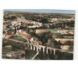 BAZAS: vue panoramique, le viaduc, vue aérienne 10x15 -  état