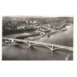 TOURNUS: le pont route des alpes, le terrain de camping nationale N°75 vue aérienne 10X15 - très bon état