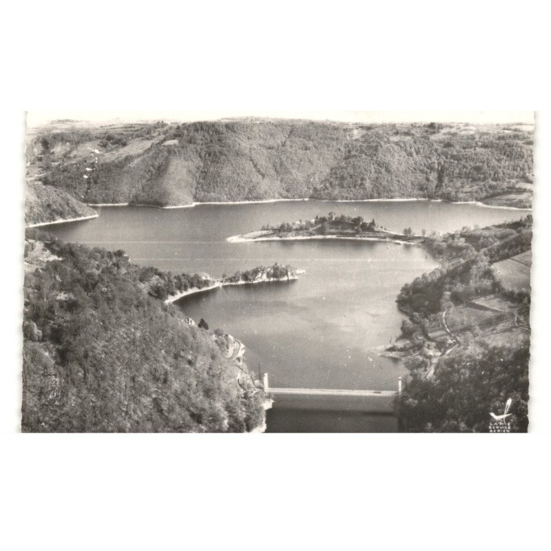 BARRAGE DE SARRANS: le pont de la dévèze et presque'ile de laussac vue aérienne 10X15 - très bon état