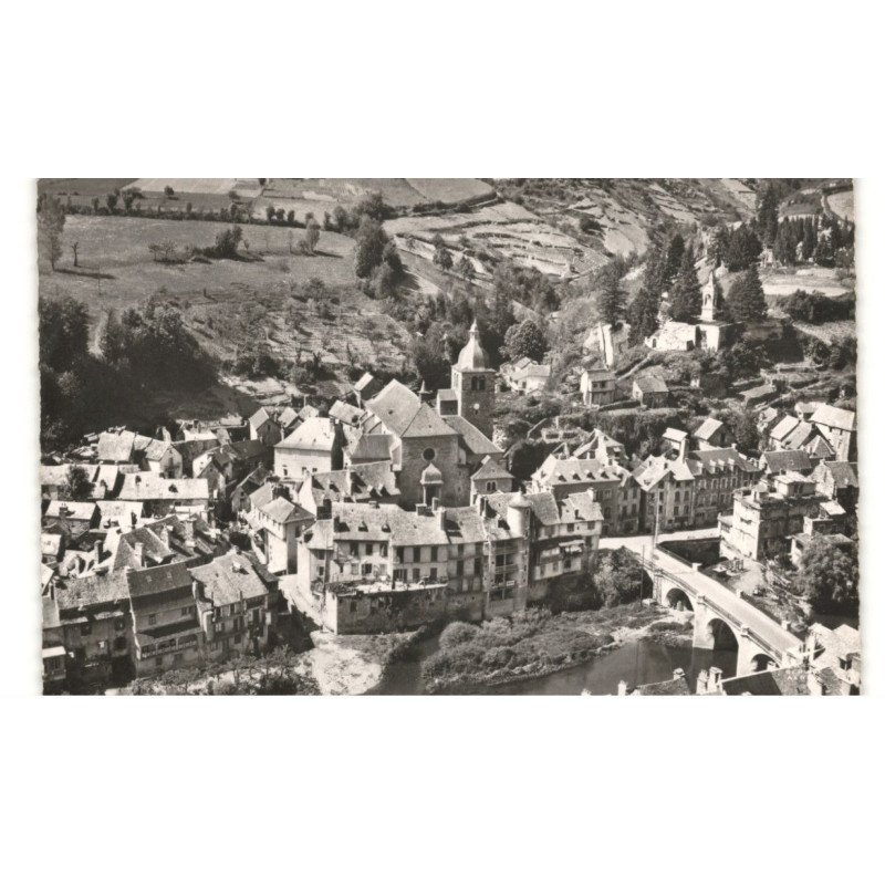 SAINT-GENIEZ-D'OLT: la rue de la rivière vue aérienne 10X15 - très bon état