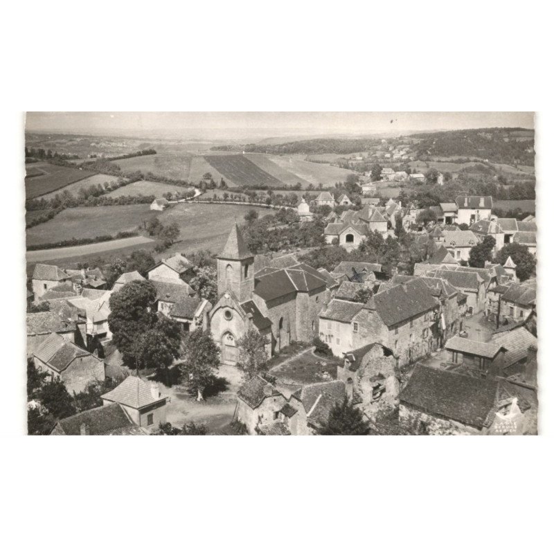 LOUPIAC: place de l'église vue aérienne 10X15 - très bon état