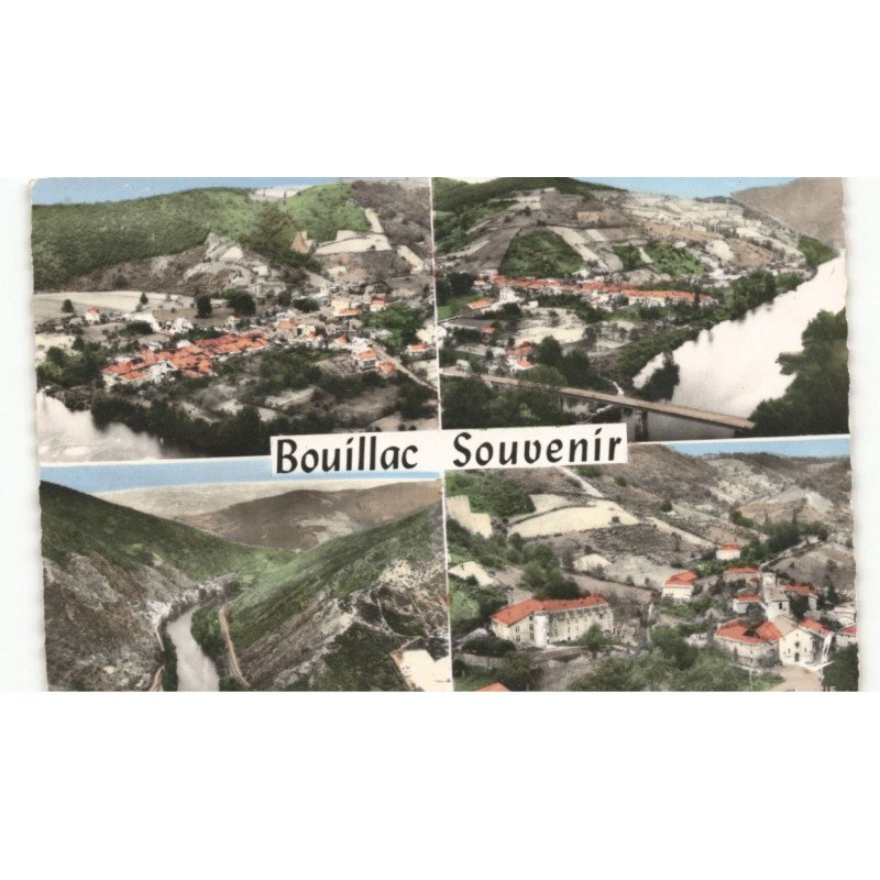 BOUILLAC: souvenir 4 vues vue aérienne 10X15 - très bon état