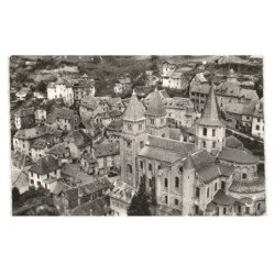 CONQUES: la basilique, les absides et le cloître vue aérienne 10X15 - très bon état