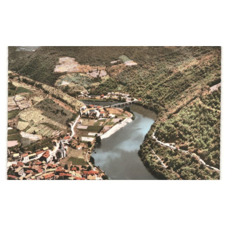 LE TRUEL: le pont sur le tarn et la cité vue aérienne 10x15 - très bon état