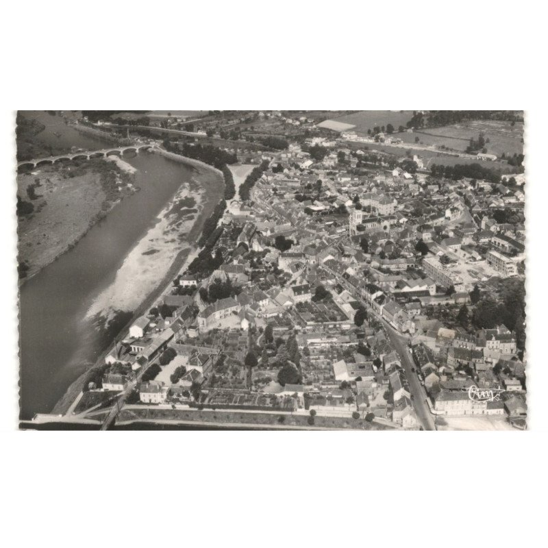 DIGOIN: vue panoramique sur la ville et la loire vue aérienne 10X15 - très bon état