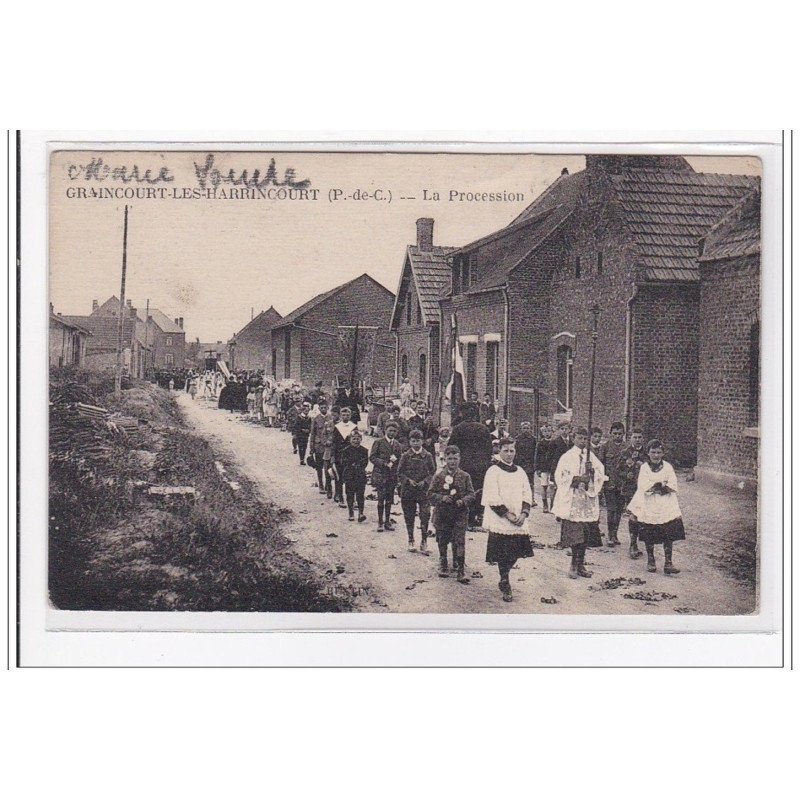 GRAINCOURT-les-HARRINCOURT : la procession - tres bon etat
