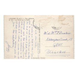 LOUHANS: les ponts sur la seille vue aérienne 10X15 - état (timbre arraché)