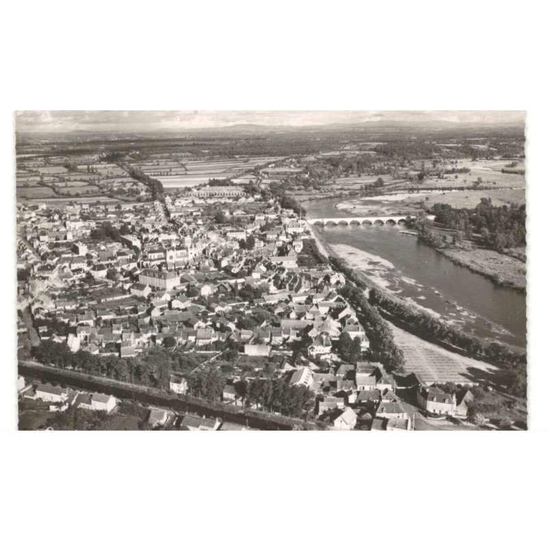 DIGOIN: vue générale, la loire et le pont aqueduc vue aérienne 10X15 - très bon état