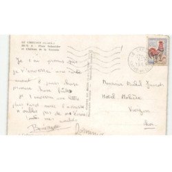 LE CREUSOT: place schneider et château de la verrerie vue aérienne 10X15 - très bon état