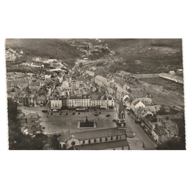 LE CREUSOT: place schneider vue aérienne 10X15 - très bon état