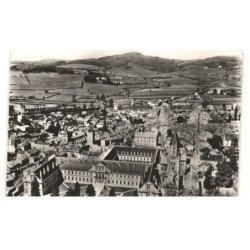 CLUNY: vue sur l'abbaye école des arts et métiers au fond la montée du loup vue aérienne 10X15 - très bon état