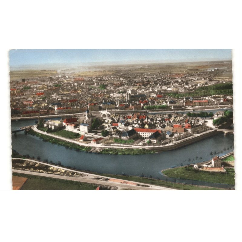 CHALON-sur-SAONE: l'ile saint-laurent vue aérienne 10X15 - très bon état