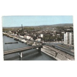 CHALON-sur-SAONE: quai de la saône vue aérienne 10X15 - très bon état