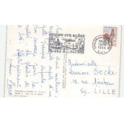 CHALON-sur-SAONE: quai de la saône vue aérienne 10X15 - très bon état