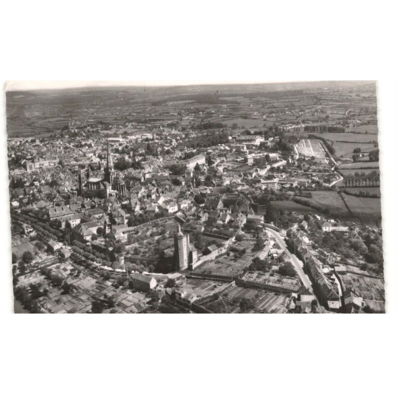 AUTUN: sur le faubourg saint-blaise vue aérienne 10X15 - très bon état