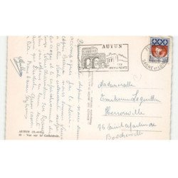 AUTUN: vue sur la cathédrale vue aérienne 10X15 - très bon état