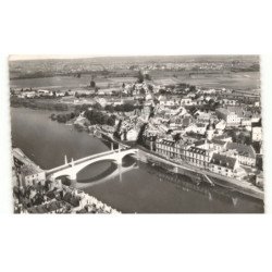 CHALONS-sur-SAONE: saint-marcel et la saône vue aérienne 10X15 - très bon état