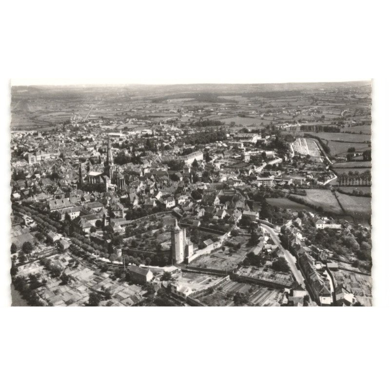 AUTUN: faubourg saint-blaise vue aérienne 10X15 - très bon état