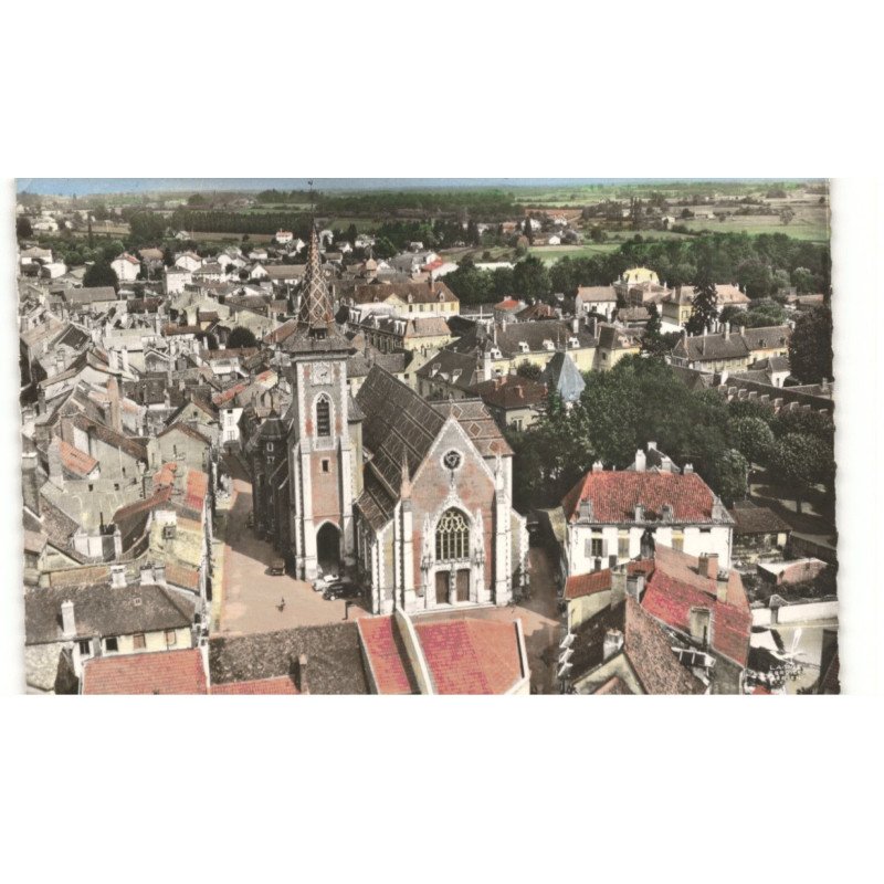 LOUHANS: l'église saint-pierre vue aérienne 10X15 - très bon état