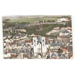 CHALON-sur-SAONE: la cathédrale saint-vincent vue aérienne 10X15 - très bon état