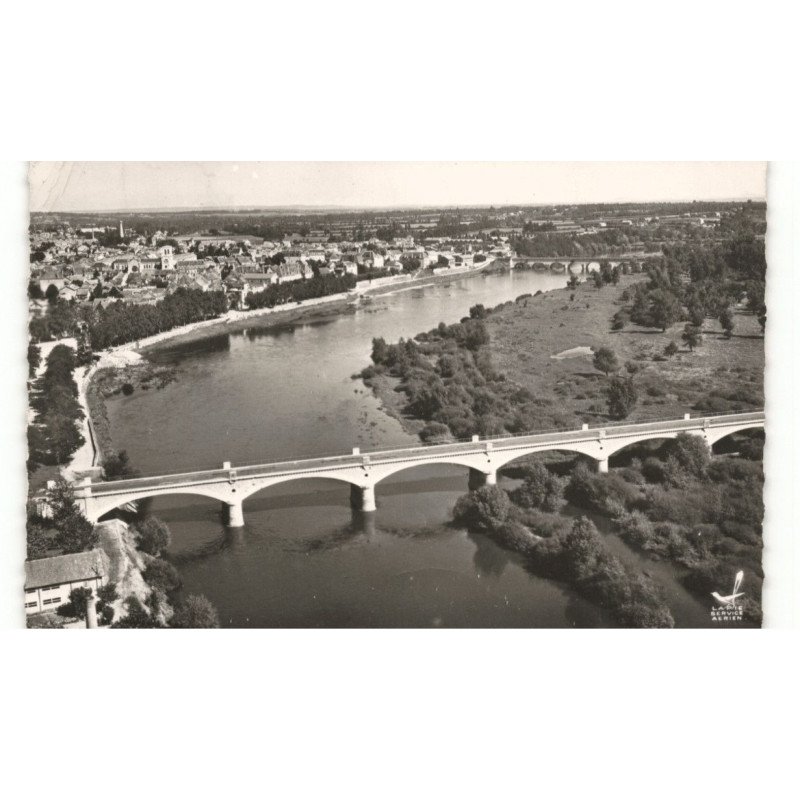DIGOIN: les ponts sur la loire vue aérienne 10X15 - état