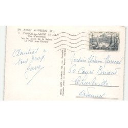 CHALON-sur-SAONE: vvue d'ensemble, sur les quais de la saône le pont jean richard aérienne 10X15 - très bon état