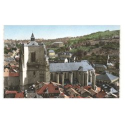 VILLEFRANCHE-de-ROUERGUE: la collègiale vue aérienne 10X15 - très bon état