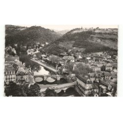 VILLEFRANCHE-de-ROUERGUE: le pont neuf et le pont des consuls vue aérienne 10X15 - très bon état