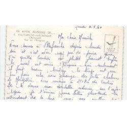 VILLEFRANCHE-de-ROUERGUE: vue sur l'aveyron vue aérienne 10X15 - très bon état