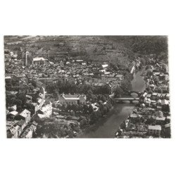 VILLEFRANCHE-de-ROUERGUE: vue panoramique, bords de l'aveyron vue aérienne 10x15 - très bon état