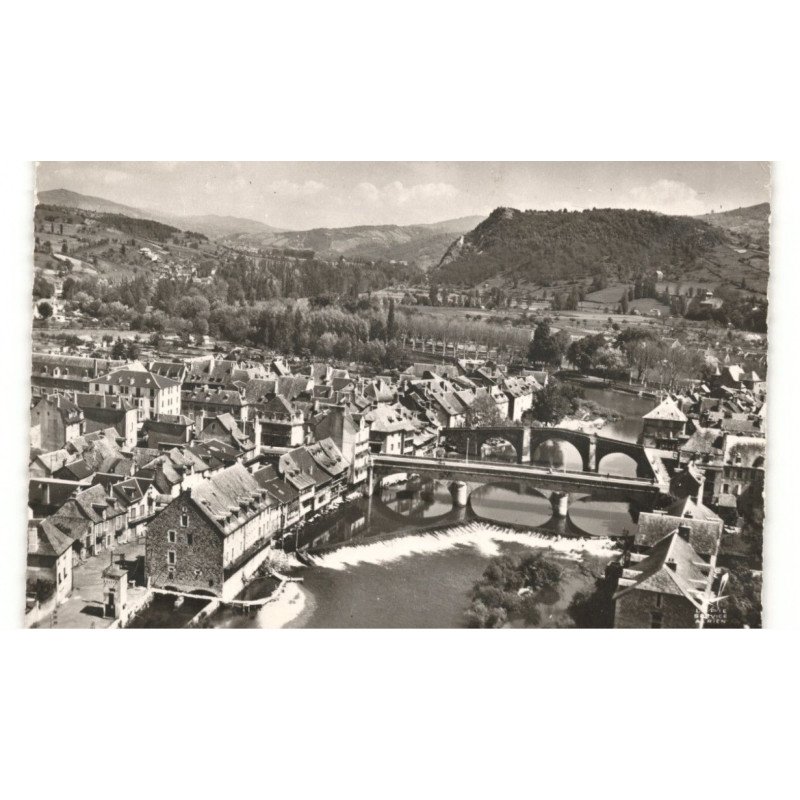 ESPALION: le lot et sa chaussée vue aérienne 10x15 - très bon état