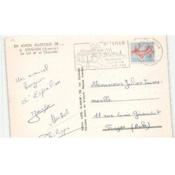 ESPALION: le lot et sa chaussée vue aérienne 10x15 - très bon état