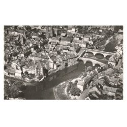 ESPALION: le vieux palais et les bords du lot vue aérienne 10x15 - très bon état