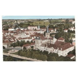 PARAY-le-MONNIAL: vue panoramique au 1er plan la basilique Xe et XIe siècle vue aérienne 10X15 - très bon état