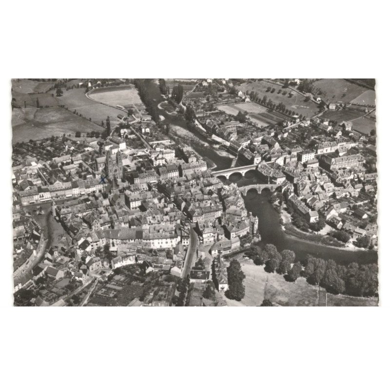 ESPALION: la ville et le lot vue aérienne 10x15 - très bon état