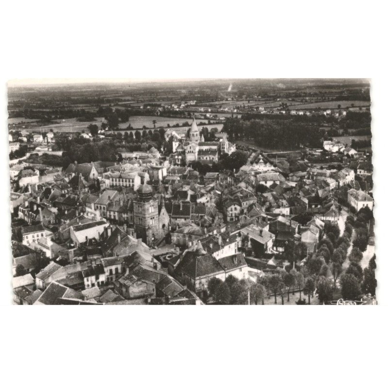 PARAY-le-MONIAL: vue générale vue aérienne 10X15 - très bon état