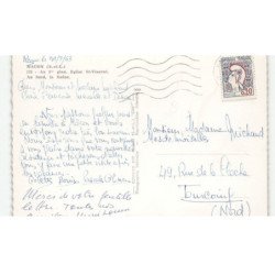 MACON: au 1er plan, église saint-vincent, au fond, la saône vue aérienne 10X15 - très bon état