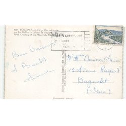 MACON: sur les halles le vieux saint-vincent, charnay et monts du maconnais vue aérienne 10X15 - très bon état