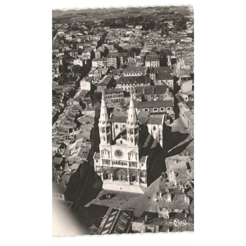 MACON: l'église saint-pierre vue aérienne 10X15 - très bon état