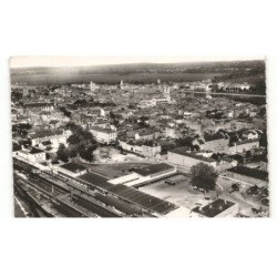 MACON: la gare S.N.C.F. et routiere vue aérienne 10X15 - très bon état