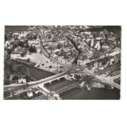 LOUHANS: l'entrée de la ville et les ponts sur la seille vue aérienne 10X15 - très bon état