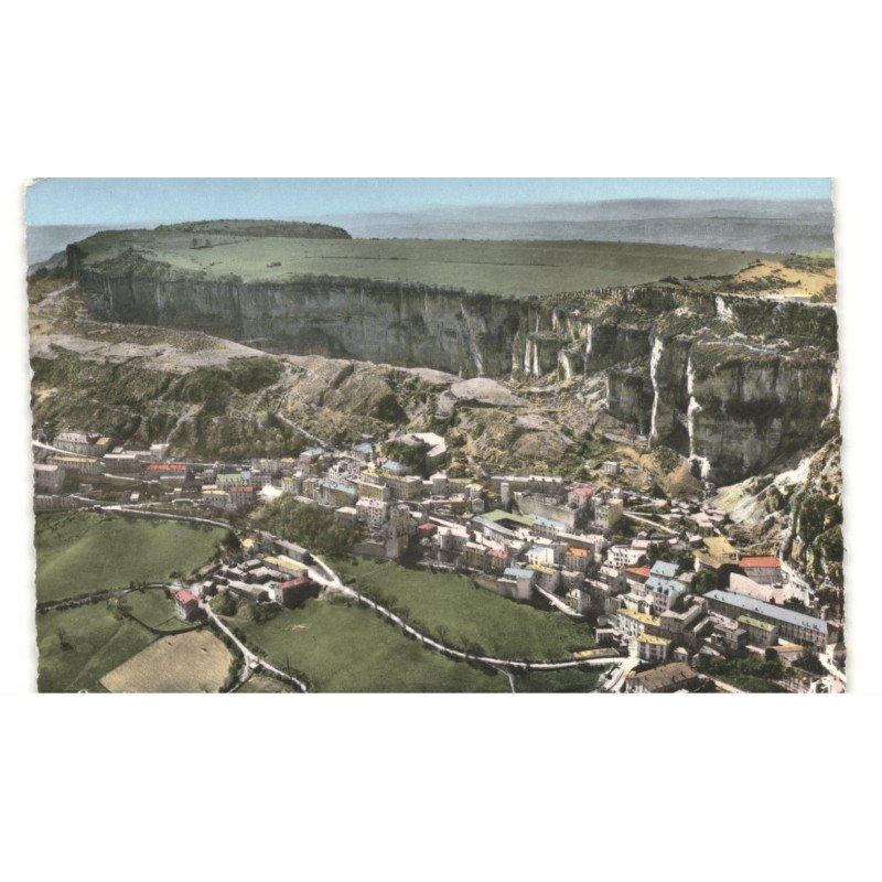 ROQUEFORT: le bourg et les rochers vue aérienne 10x15 - très bon état