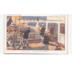 EGYPTE: PORT-SAÏD: l'arrivée au mouillage croquis d'escale - très bon état