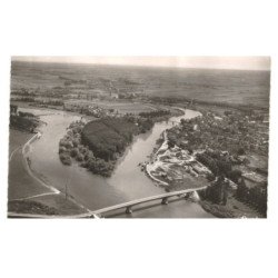 VERDUN-sur-le-DOUBS: confluent du doubs et de la saône vue aérienne 10X15 - très bon état