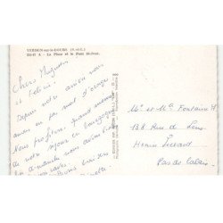 VERDUN-sur-le-DOUBS: la place et le pont saint-jean vue aérienne 10X15 - très bon état