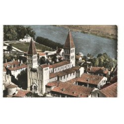 TOURNUS: l'église saint-philibert vue aérienne 10X15 - très bon état