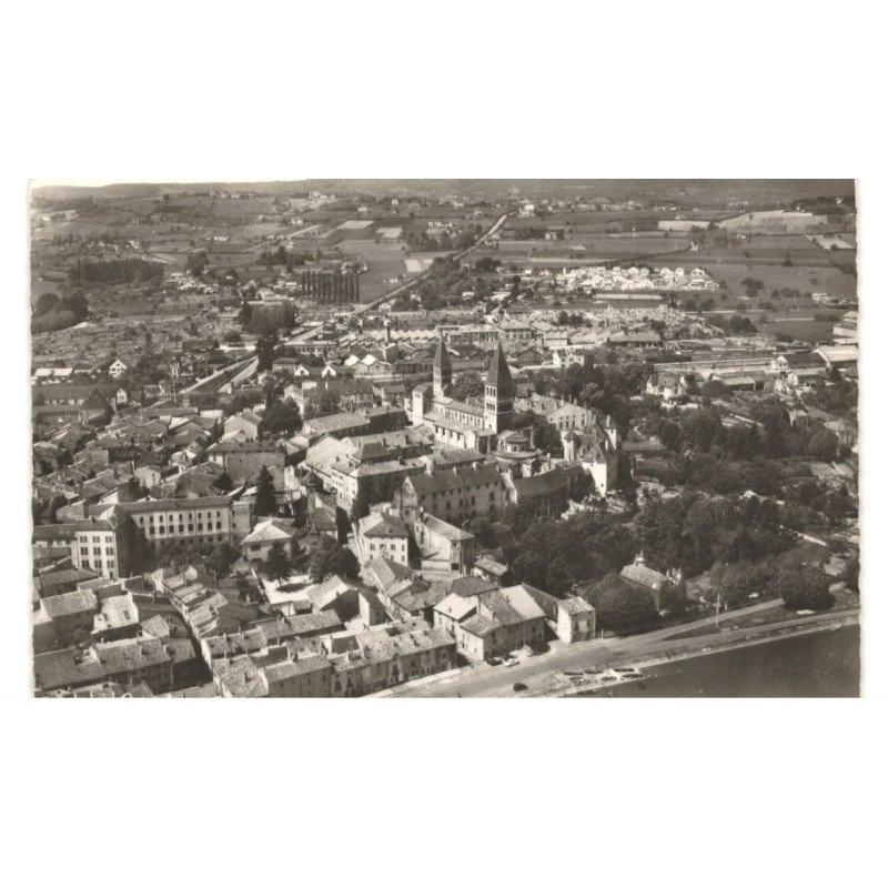 TOURNUS: vue générale vue aérienne 10X15 - très bon état