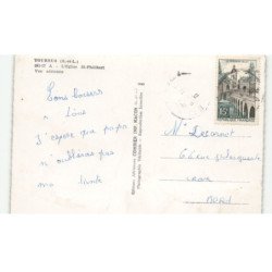 TOURNUS: l'église saint-philibert vue aérienne 10X15 - très bon état